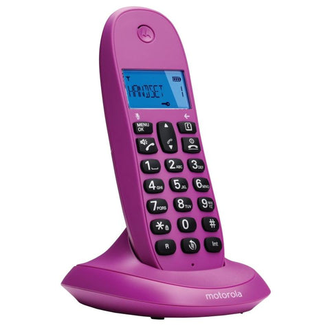 Motorola Single Digital Cordless Home House Phone Telephone - Pink, Pack of 1