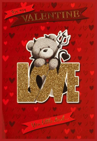 For My Fiance Love You little Devil Valentines Day Card