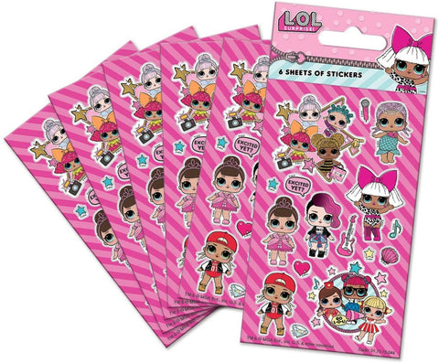 LOL Surprise Party Stickers 6 Sheets of Stickers