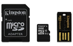 Kingston Mobility-Multi Kit 16GB Class 10 Micro SD Memory Card with USB Flash Drive adapter