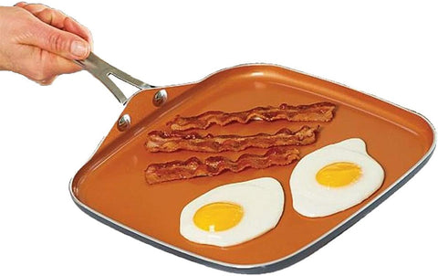 Gotham Steel 10.5" Stainless Steel Premium Non-Stick Griddle Reinforced with Super Nonstick Ti-Cerama Copper Coating Dishwasher Safe