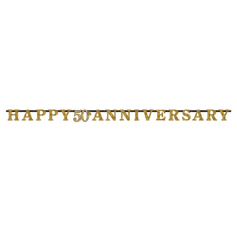 50th Anniversary Prismatic Letter Banner