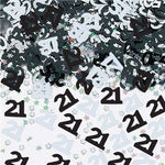 21st Birthday Black & Silver Confetti