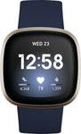Fitbit - Versa 3 Health & Fitness Smartwatch - Midnight/Soft Gold Aluminum