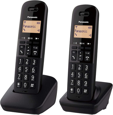 Panasonic Big Button DECT Cordless Telephone with Nuisance Call Blocker (Twin Handset Pack) – Black
