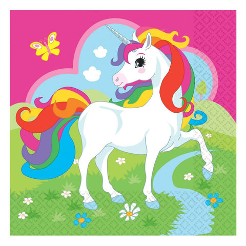 Unicorn Rainbow Party Paper Napkins - 33cm