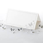 Elegant Butterfly Place Cards - White & Silver - Pack of 50