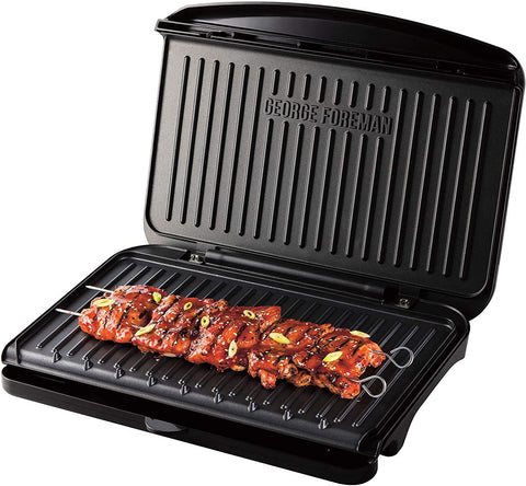 George Foreman Large Fit Grill - Versatile Griddle, Hot Plate and Toastie Machine with Improved Non-Stick Coating and Speedy Heat Up, Black