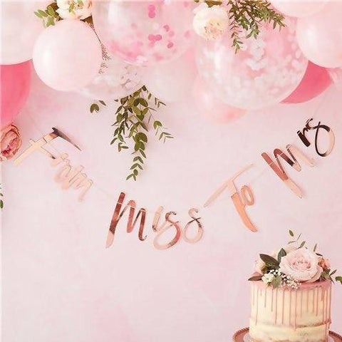 Floral Hen Party 'From Miss to Mrs' Banner-1.5m