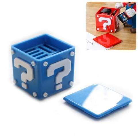 12 in 1 Mario Theme Box Game Card TF Card Holder Storage Box for Nintendo Switch (Blue)