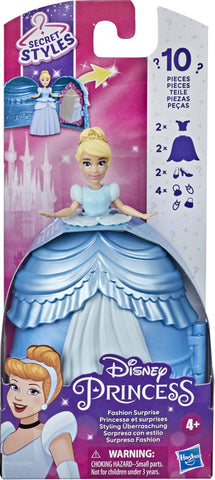 Disney Princess Secret Styles, Fashion Surprise Cinderella, Mini Doll Playset with Clothes and Accessories