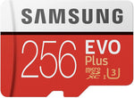 Samsung Evo Plus 100MBs MicroSD Memory Card Storage with Adapter - 256GB for Drone, Camera, Mobile Phones, Nintendo Switch