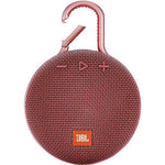 JBL Clip 3 Ultra-Portable Wireless Bluetooth Speaker with Mic (Red)