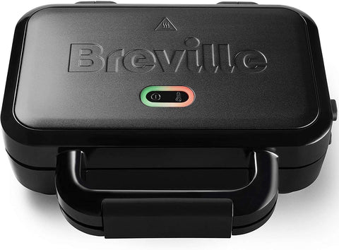 Breville Ultimate Deep Fill Toastie Maker, 2 Slice Sandwich Toaster, Removable Non-Stick Plates, Stainless Steel, Black