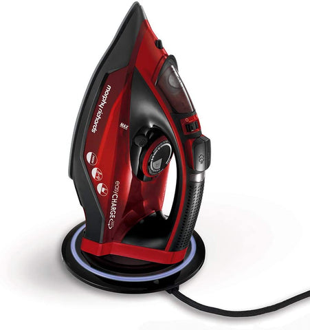 Morphy Richards Cordless Steam Iron easyCHARGE 360 Cord-Free, 2400 W, Red/Black