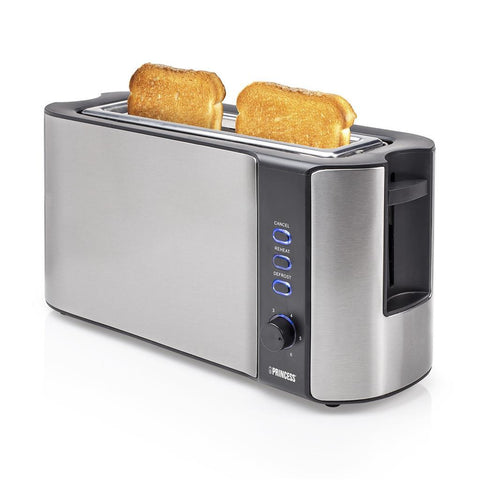 Princess Long Slot Toaster, 1000 W, Silver Stainless Steel