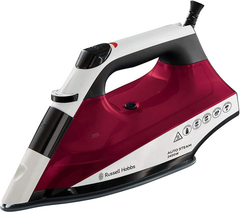 Russell Hobbs Auto Steam Pro Non-Stick Iron 22520, 2400 W, White and Red