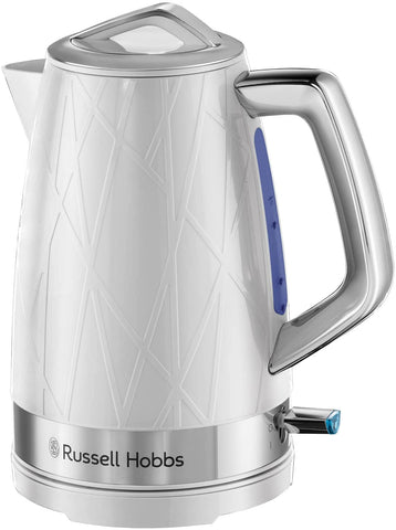 Russell Hobbs Structure Electric Kettle - Contemporary Design Cordless Kettle with Fast Boil and Boil Dry Protection, 1.7 Litre, 3000 W, White