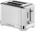 Russell Hobbs Structure Toaster, 2 Slice - Contemporary Design Featuring Lift and Look with Frozen, Cancel and Reheat Settings, White
