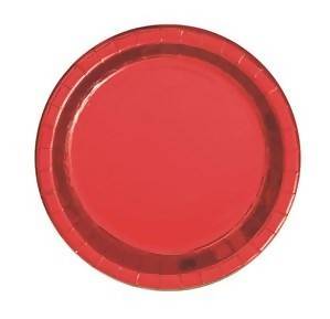 Red Foil Paper Plates 23cm