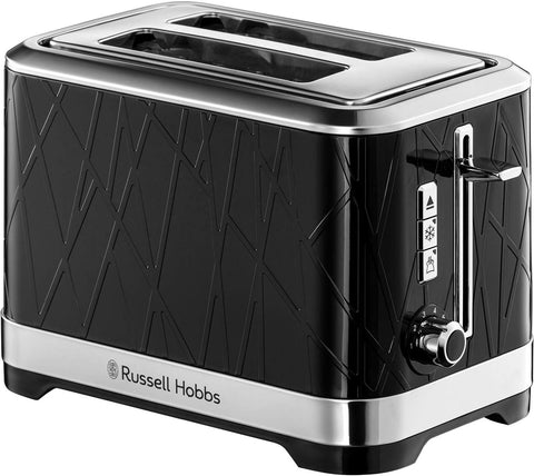 Russell Hobbs Structure Toaster, 2 Slice - Contemporary Design Featuring Lift and Look with Frozen, Cancel and Reheat Settings, Black