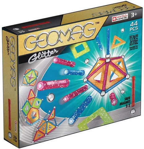 Geomag 532 Glitter Magnetic Sticks and Balls Building Set, Magnet Toys for STEM, Creative, Educational Construction Play, Swiss-Made Innovation, Confetti 44 Pieces
