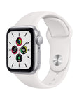 Apple Watch SE (GPS), 44mm Silver Aluminium Case with White Sport Band