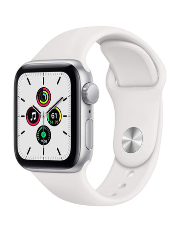 Apple Watch SE (GPS), 40mm Silver Aluminium Case with White Sport Band