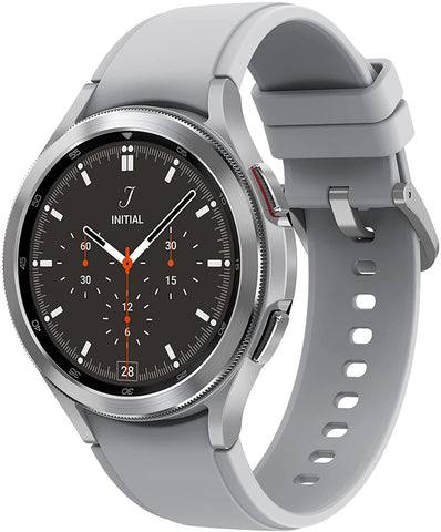 Samsung Galaxy Watch4 46mm, Silver, Classic Smart Watch, Rotating Bezel, Health Monitoring, Fitness Tracker, Bluetooth, Watch 4, 46 mm, Silver