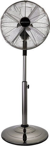 Bionaire 2-in-1 Height-Adjustable Desk/Standing Floor Fan, Chrome Finish