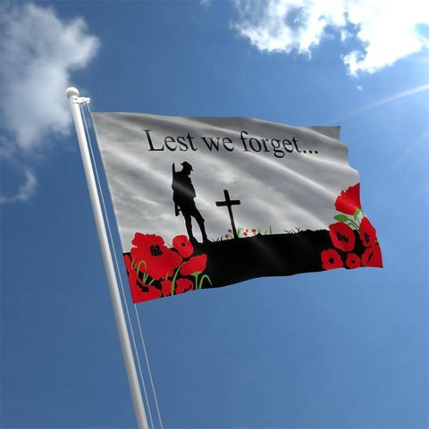 5ft by 3ft Lest We Forget Flag