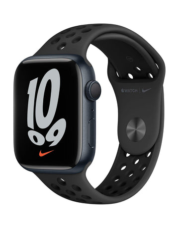 Apple Watch Nike Series 7 (GPS), 45mm Midnight Aluminium Case with Anthracite/Black Nike Sport Band