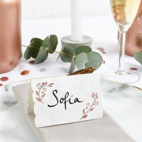 Rose Gold Folded Place Cards