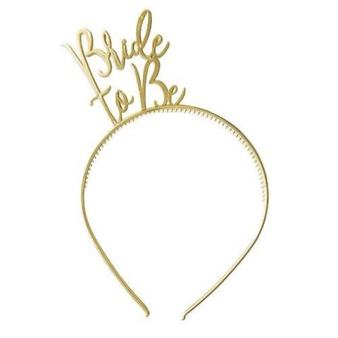 Gold Bride to Be Headband