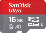 SanDisk 16GB Ultra microSDHC UHS-I Memory Card with Adapter