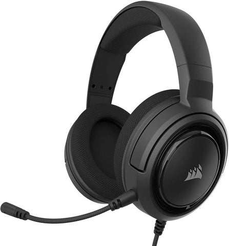Corsair HS35 Stereo Gaming Headset, Custom 50 mm Neodymium Speakers, Detachable Unidirectional Microphone, Lightweight Build with PS5, Xbox Series S, X, PC, PS4, Xbox One, Switch and Mobile Compatibility) Black