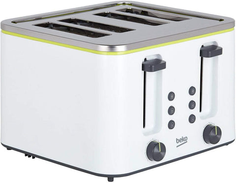 Beko White 4 Slot Toaster