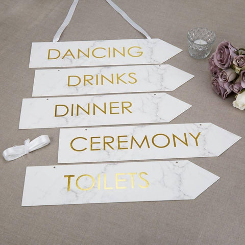 Scripted Marble Wedding Signs