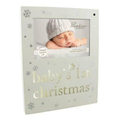 Bambino Baby's 1st Christmas Light Up Photo Frame New Baby Girl Boy Xmas Gift