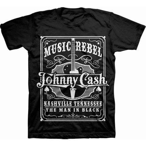 JOHNNY CASH UNISEX TEE: MUSIC REBEL