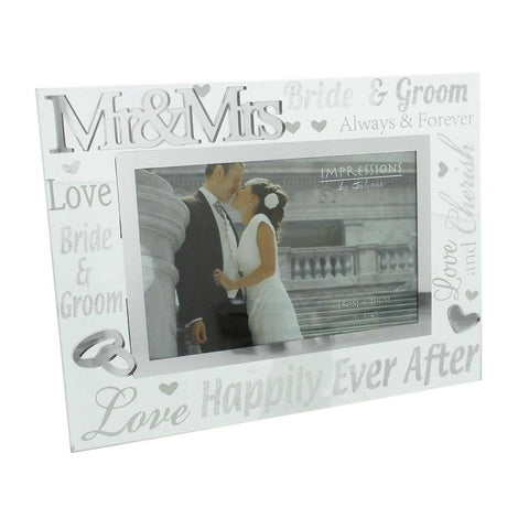 Mr & Mrs Glass Glitter Coaster Gift Set