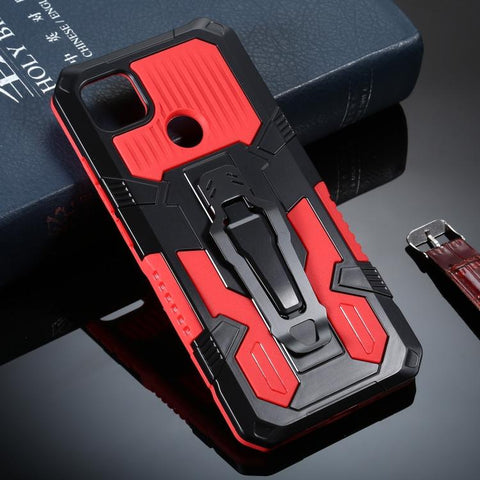 Xiaomi Redmi 9C Armor Warrior Shockproof Protective Case Cover (Red)