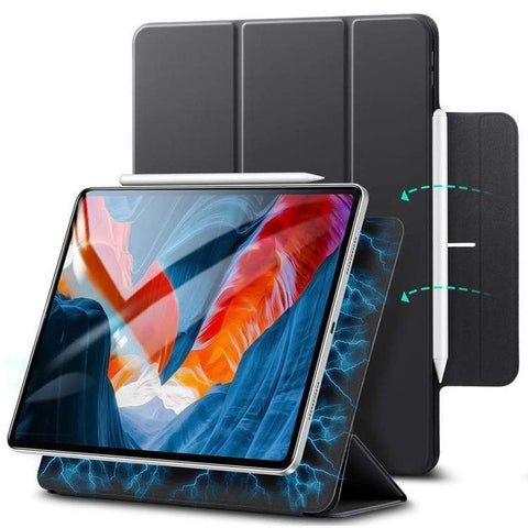 ESR Rebound Magnetic with Clasp Series PU Leather Magnetic Horizontal Flip Leather Case with Holder & Pen Slot & Sleep / Wake-up Function For iPad Pro 12.9 (2021) / (2020) (Black)