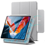 ESR Rebound Magnetic with Clasp Series PU Leather Magnetic Horizontal Flip Leather Case Cover with Holder & Pen Slot & Sleep / Wake-up Function For iPad Pro 12.9 (2021) / (2020) (Silver Grey)