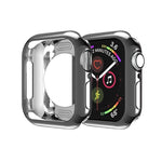 Apple Watch Series SE, 6, 5 & 4 44mm Plating TPU Round Hole Hollowing Protective Case Cover (Black)