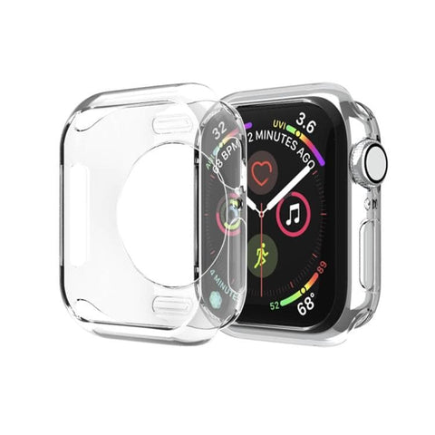 Apple Watch Series SE, 6, 5 & 4 44mm Plating TPU Round Hole Hollowing Protective Case Cover (Transparent)