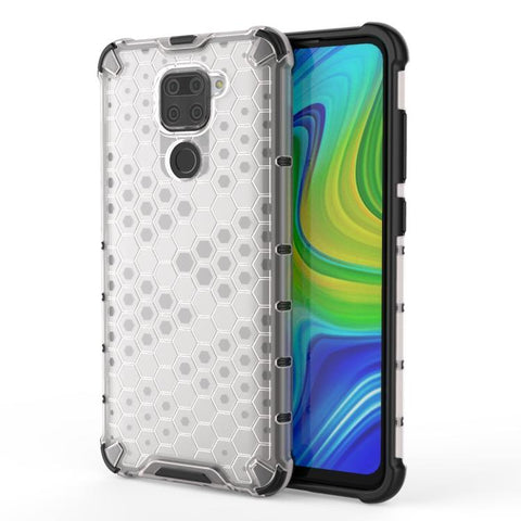 Xiaomi Redmi Note 9 Shockproof Honeycomb PC + TPU Protective Case Cover (Transparent)