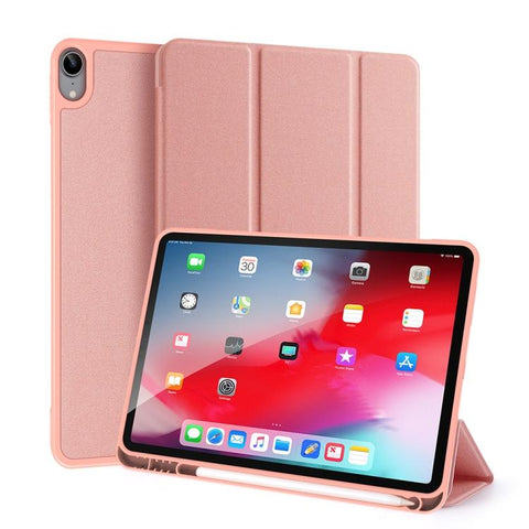 Apple iPad Air 2020 4th Gen DUX DUCIS Domo Series Horizontal Flip Magnetic TPU + PU Leather Case Cover with Three-folding Holder & Pen Slot & Sleep / Wake-up Function (Pink)