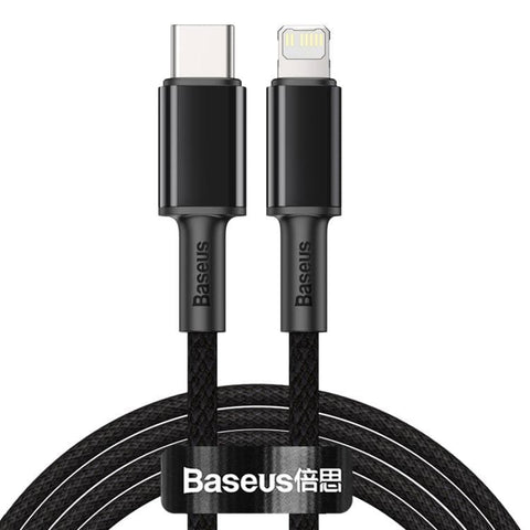 Baseus 20W Type-C / USB-C to 8 Pin PD High-density Braided Fast Charging Data Cable, Length: 2m (Black)
