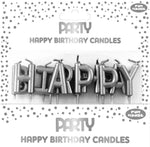Happy Birthday Silver Pick Candles